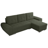 ECKSOFA UMBRIA L Grün Boucle - Grau/Grün, Textil (271/157cm) - MKS