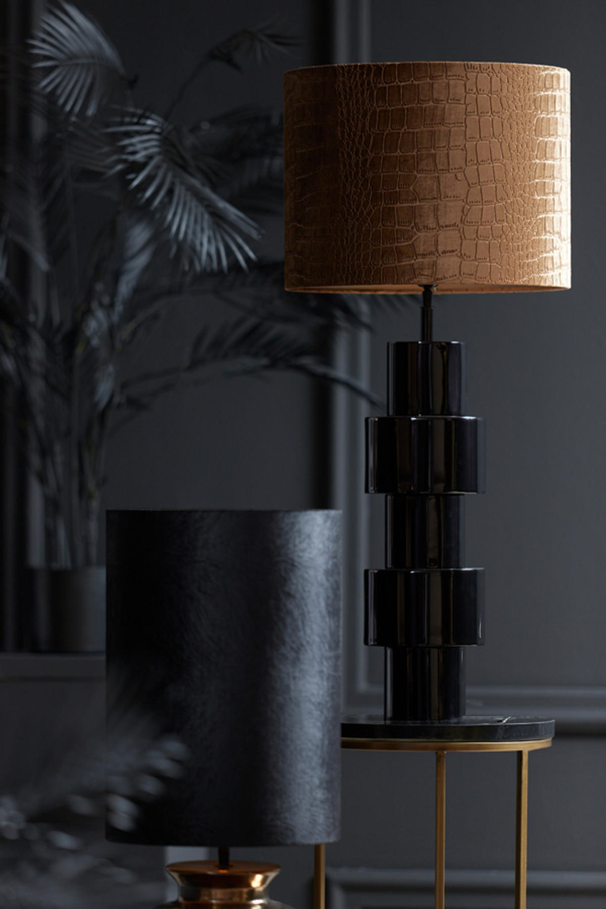 LAMPENSCHIRM Praya Braun Ø40/30 cm - Braun, Textil (40/40/30cm) - Light & Living