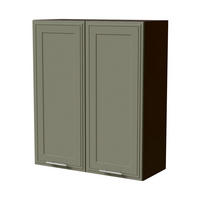 HÄNGESCHRANK Salo W4/80 Lava / Reed Green Matt 80 / 32,5 / 96cm - Dunkelgrau/Grün, Holz/Holzwerkstoff (80/96/32.5cm) - Feldmann-Wohnen