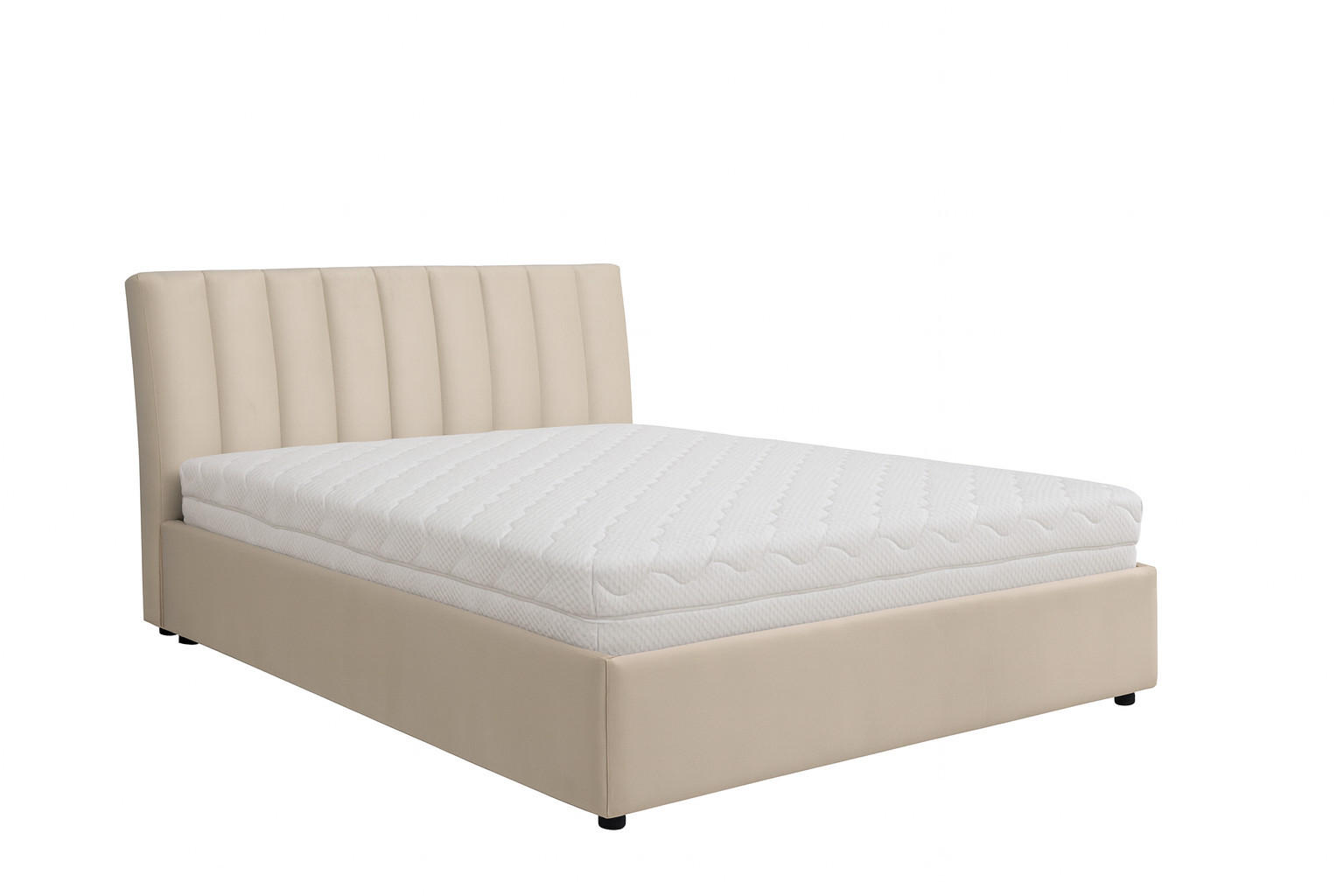 POLSTERBETT mit Bettkasten und Matratze NUBIA, Beige, 180x200 cm - Beige, Textil (180/200cm) - KS Home Concept