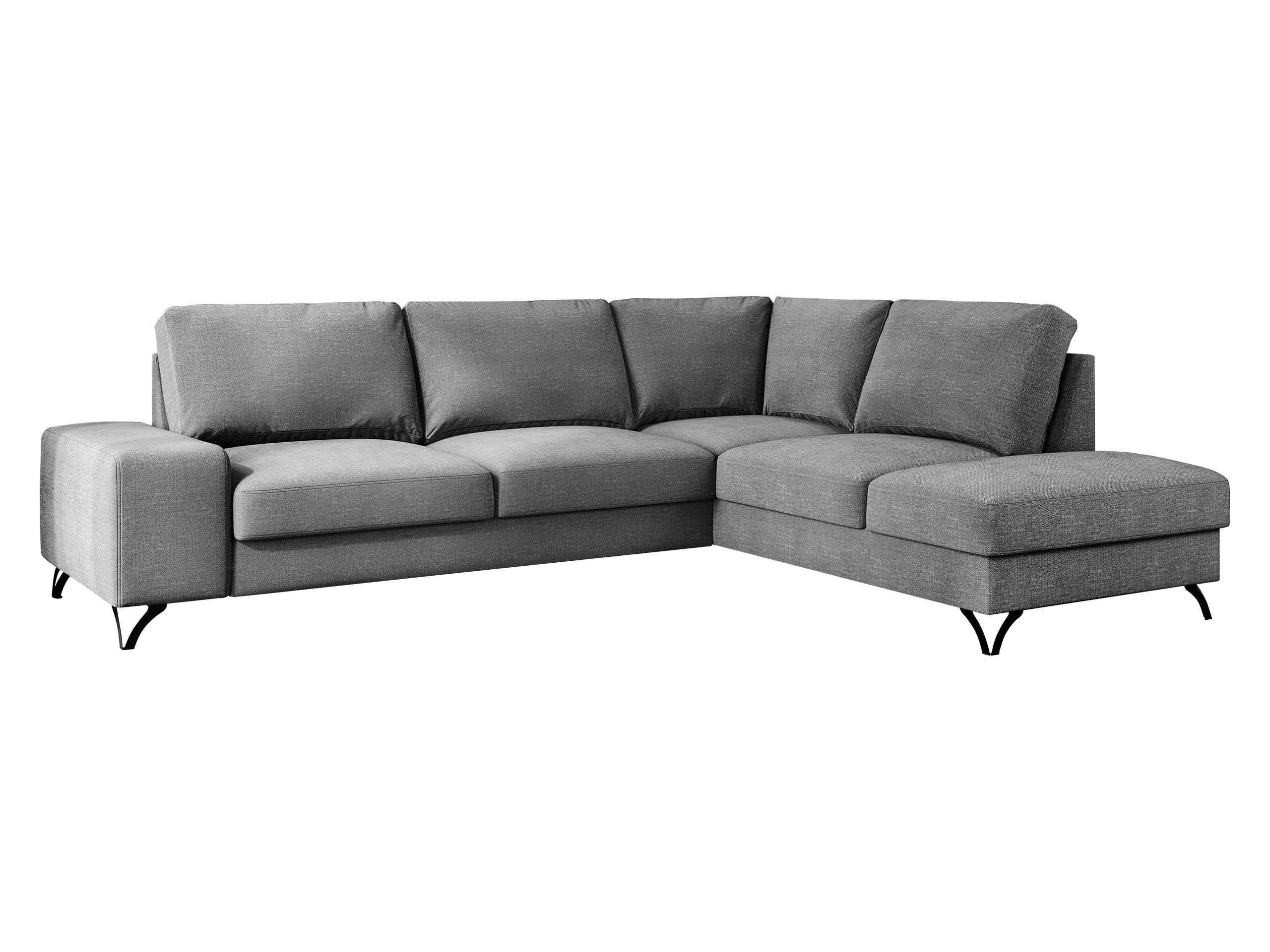 ECKSOFA Flavio Bis, Seite: Rechts - L4+L2F+R3F - Greige/Schwarz, Holz/Textil (285/214cm) - MIRJAN24