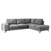 ECKSOFA Flavio Bis, Seite: Rechts - L4+L2F+R3F - Greige/Schwarz, Holz/Textil (285/214cm) - MIRJAN24