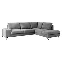 ECKSOFA Flavio Bis, Seite: Rechts - L4+L2F+R3F - Greige/Schwarz, Holz/Textil (285/214cm) - MIRJAN24