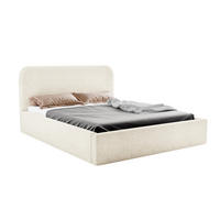 POLSTERBETT LAVINO 180x200 mit Bettkasten & Metallgestell – Bouclé Stoff MONTE Creme - Creme, Textil (180/200cm) - Luxkor24