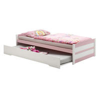 TANDEMBETT LORENA 90X200 CM - Weiß/Rosa, Holz (99/48/205cm) - IDIMEX