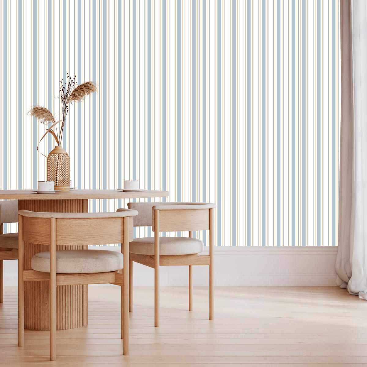 VLIESTAPETE Feine Streifen – Grau, Beige, Weiß – 50x1000 cm - Beige/Weiß, Papier (50/1000cm) - Muralo