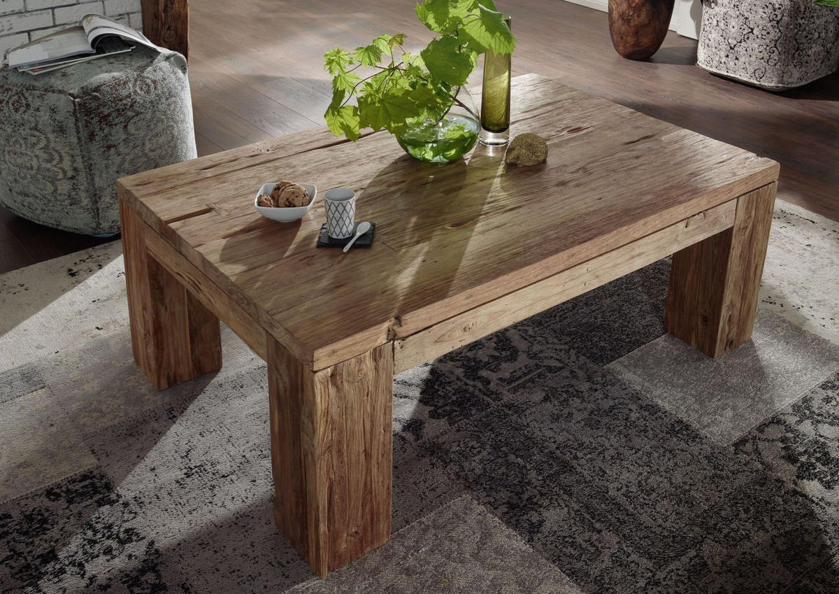 COUCHTISCH Teak 120x80x45 BASSANO #105 - Naturfarben, Holz (120/80/45cm) - Massivmoebel24