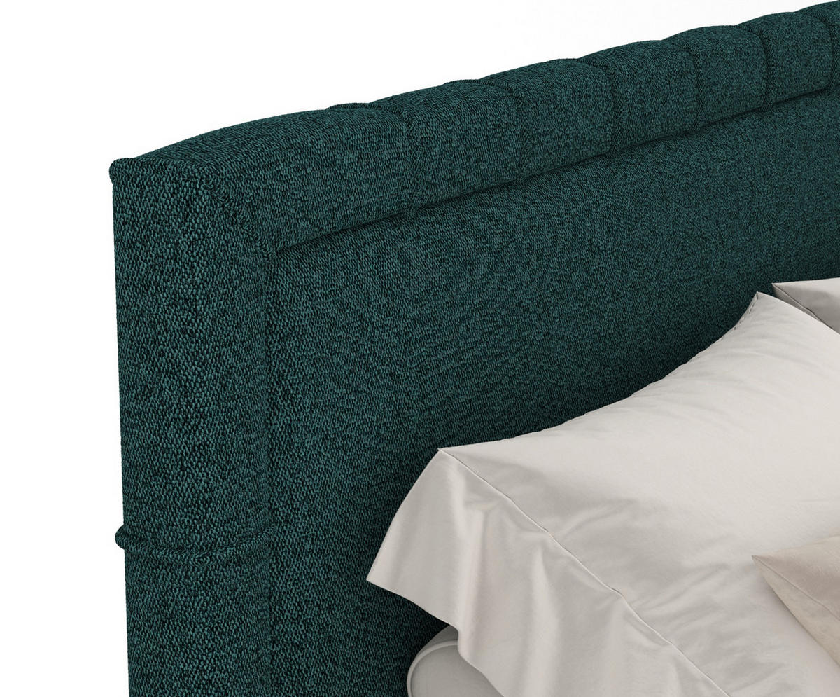 BOXSPRINGBETT Rimini Grün 200/200 cm mit Matratze und Topper - Naturfarben/Grün, Holz/Holzwerkstoff (200/200cm) - Maison de Reve