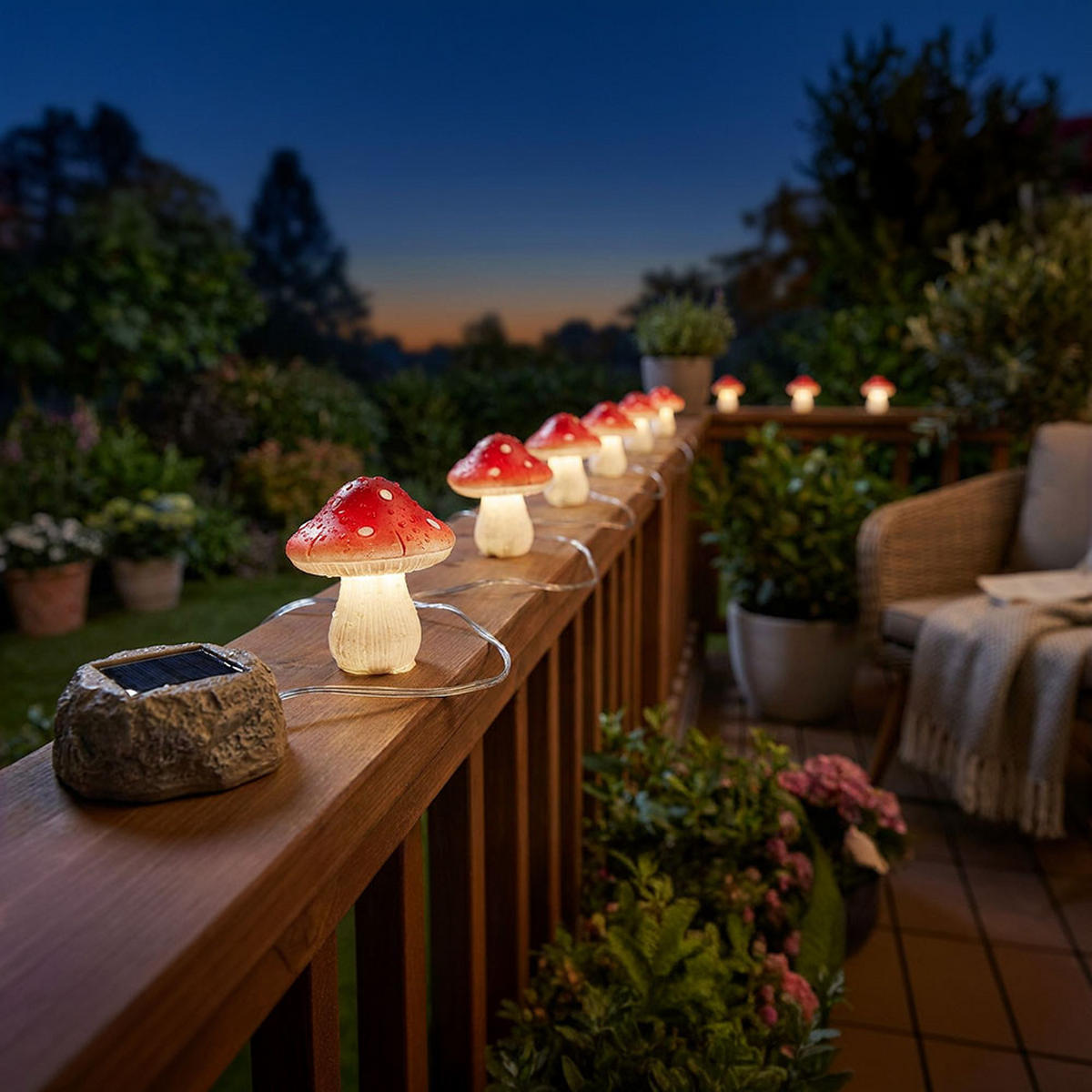 LED AUSSENLEUCHTE Solar Lichterkette Rot Weiß - Rot, Kunststoff (270/4/4cm)