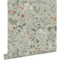 TAPETE Feldblumen 53 cm x 10.05 m - Grün, Papier (53/1000cm) - ESTAhome