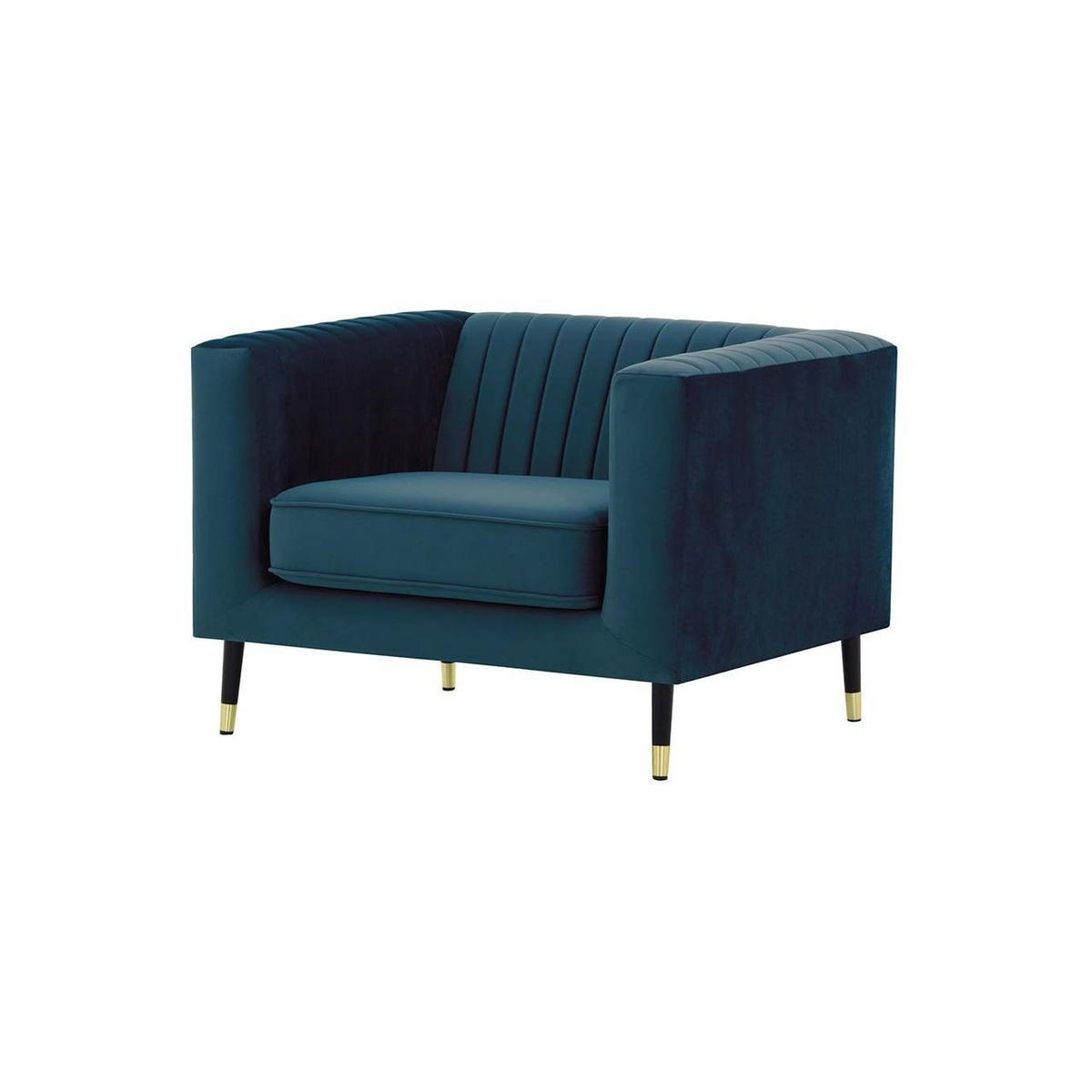 SESSEL Slender-Velluto 11 - Dunkelblau, Holz/Textil (99/71/83cm) - SLF24