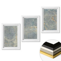 WANDBILDER 3er-Set - 20x30 cm Weißer Rahmen - Dekorativer Stein aus grünem Marmor - Weiß, Kunststoff (20/30cm) - ArtPrintCave