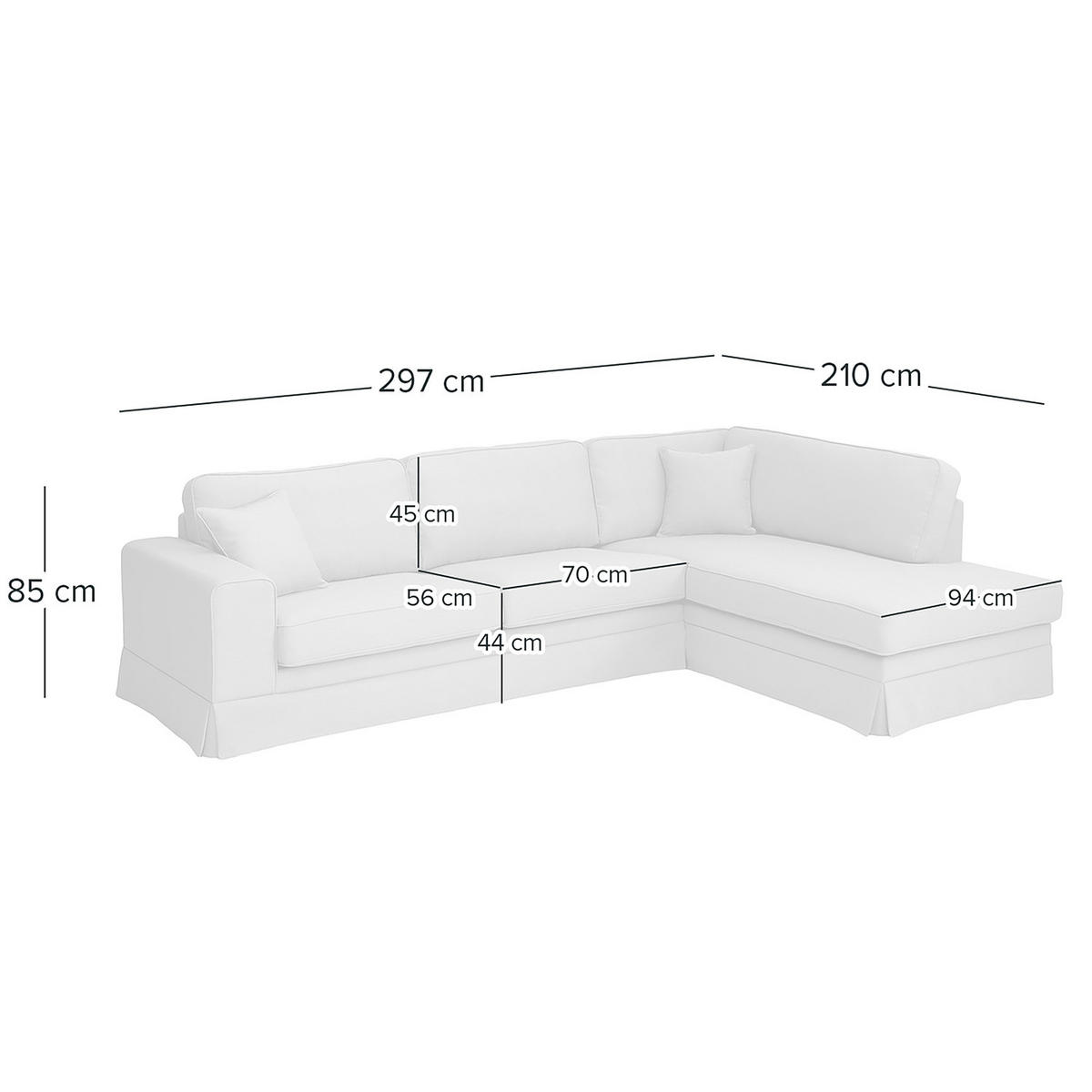 ECKSOFA mit Husse - Ottomane, Webstoff - Anthrazit/Schwarz, Kunststoff/Textil (297/210cm) - home24