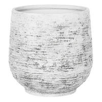 BLUMENTOPF hellgrau rund 32/32/37 cm Dioni - Hellgrau, Naturmaterialen (37cm) - Beliani
