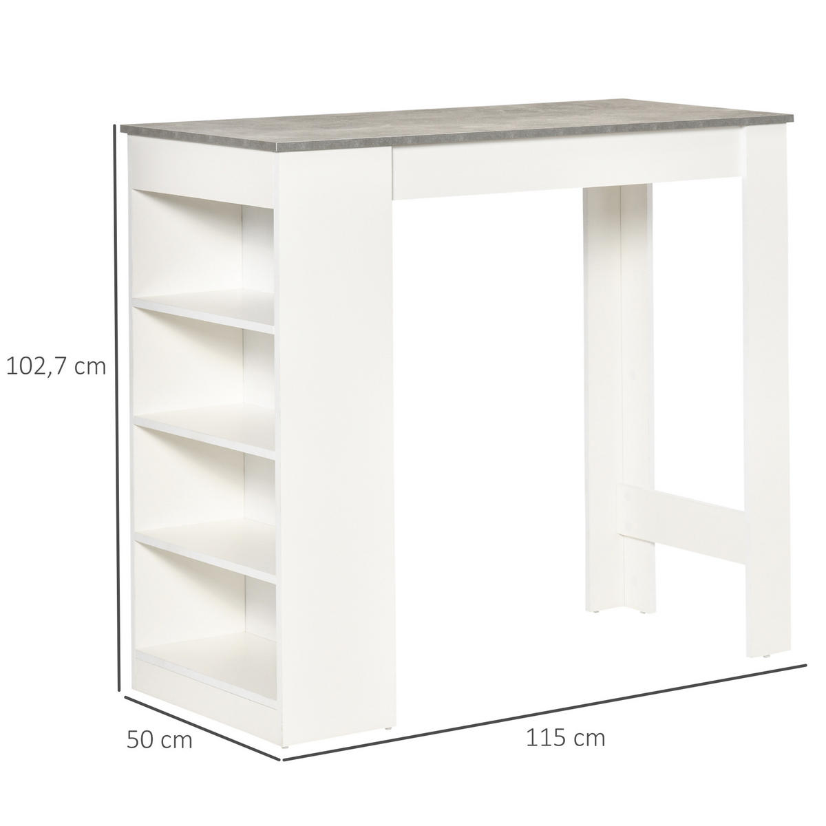 BARTISCH Weiß und Grau 1 Stück - Weiß, Kunststoff (115/50/102.7cm) - GiPP