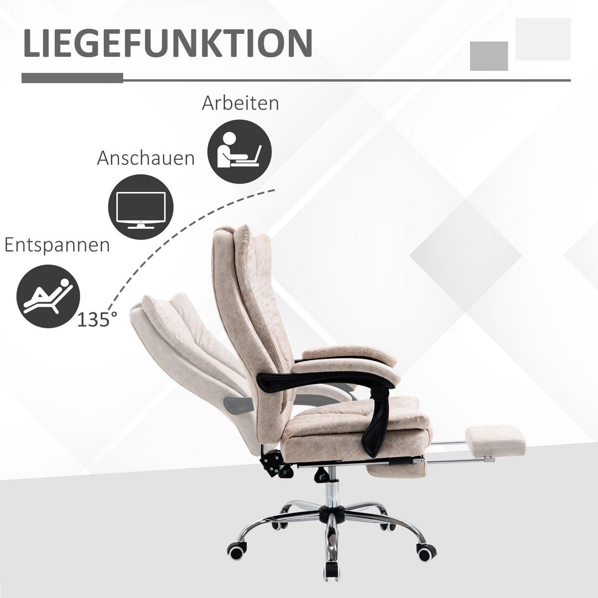BÜROSTUHL, Kunststoff, Metall, Nylon - Multicolor, Kunststoff (71/118/63cm) - Vinsetto