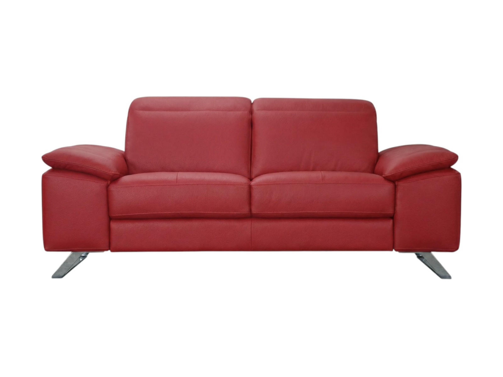 3-SITZER Sofa Genius Echtleder Rot - Rot, Leder/Metall (220/80/104cm)