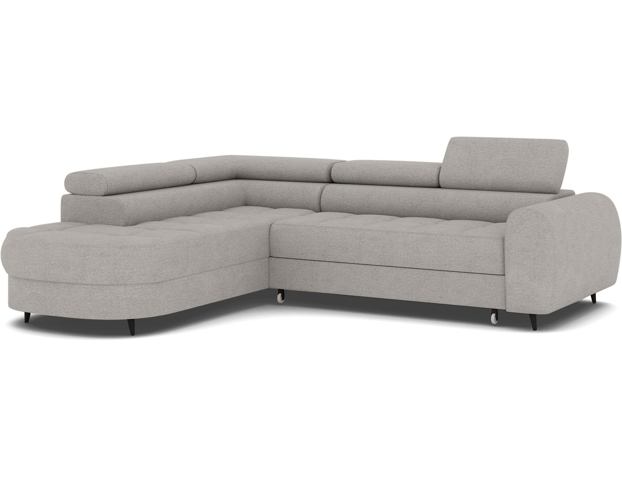 ECKSOFA Vesteria mit Schlaffunktion und Bettkasten – Modernes Design, verstellbare Kopfstützen und hoher Sitzkomfort - Grau, Kunststoff (279/72cm) - Wohnideebilder