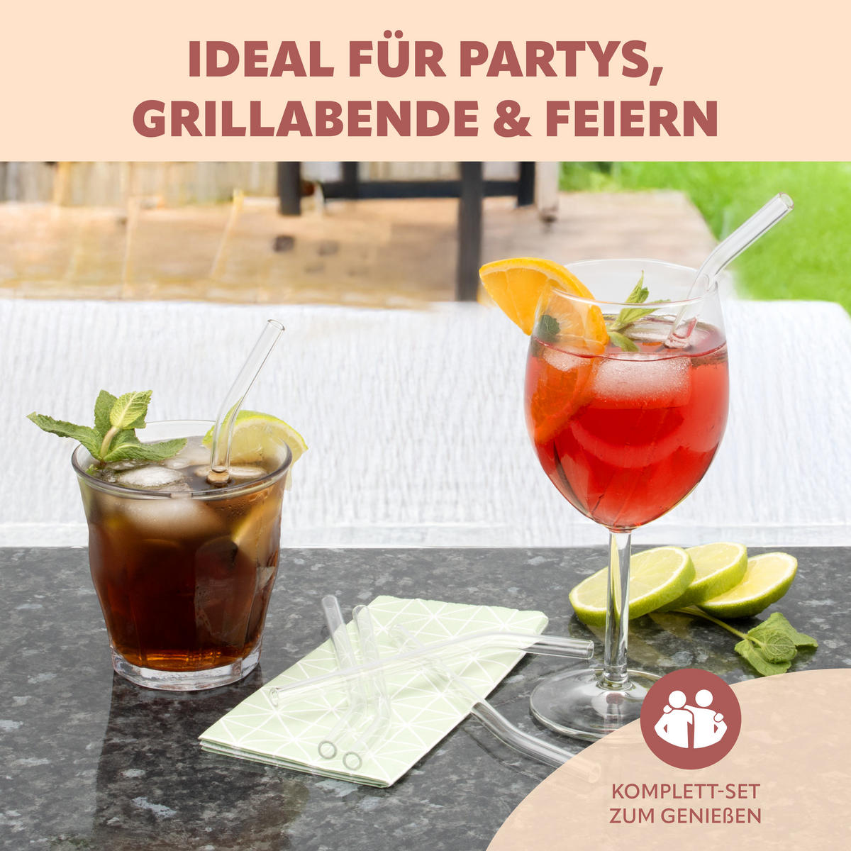 GLAS-TRINKHALME, transparent - Transparent, Glas (0.8/15cm) - bremermann