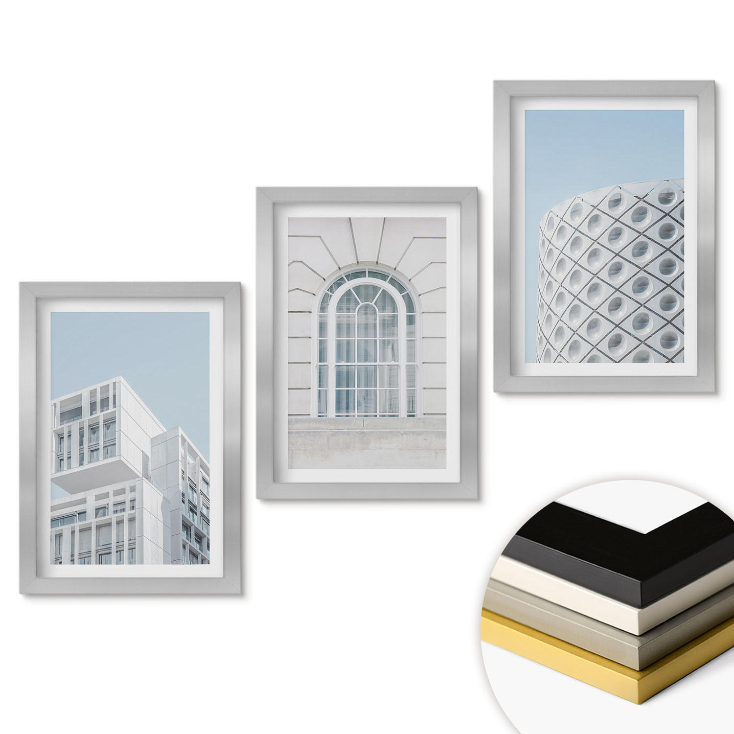 ArtPrintCave Wandbilder Silber 20x30 cm