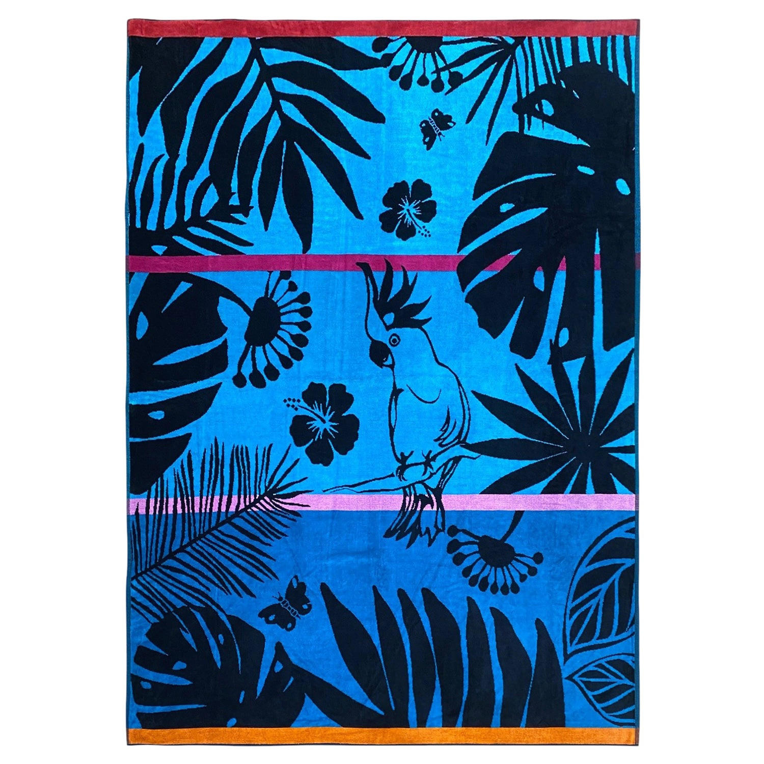 STRANDTUCH Frottee Velours Jacquard Kala 140x180 400g/m² - Blau, Textil (140/180cm) - LE COMPTOIR DE LA PLAGE