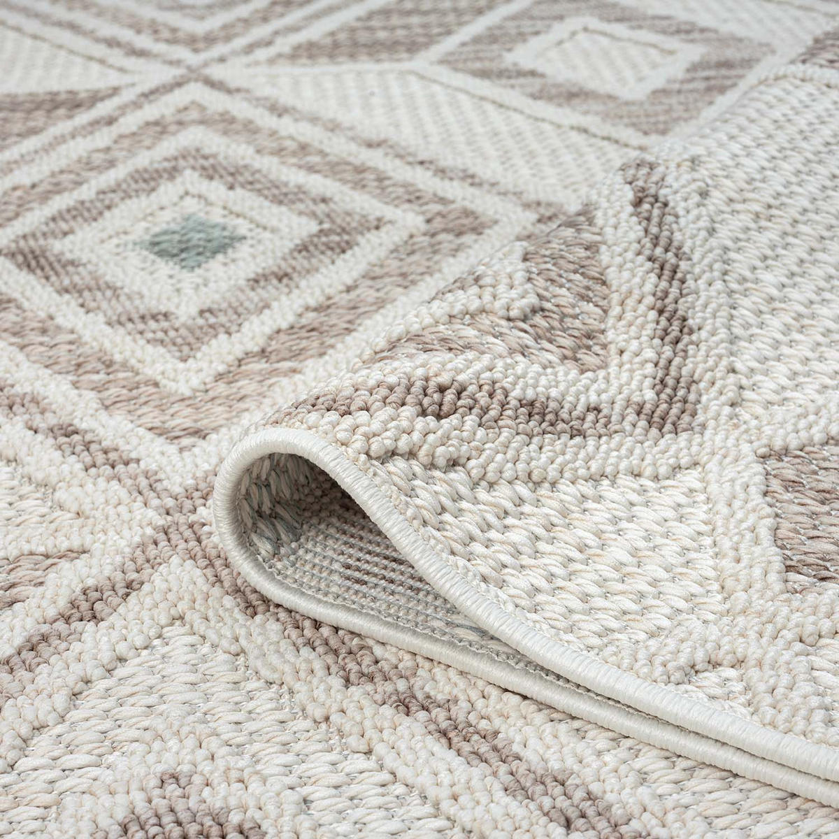 KURZFLOR-TEPPICH Lindo 8875 Grün 200x200 cm Rund - Beige/Grün, Textil (200/200cm) - carpet city