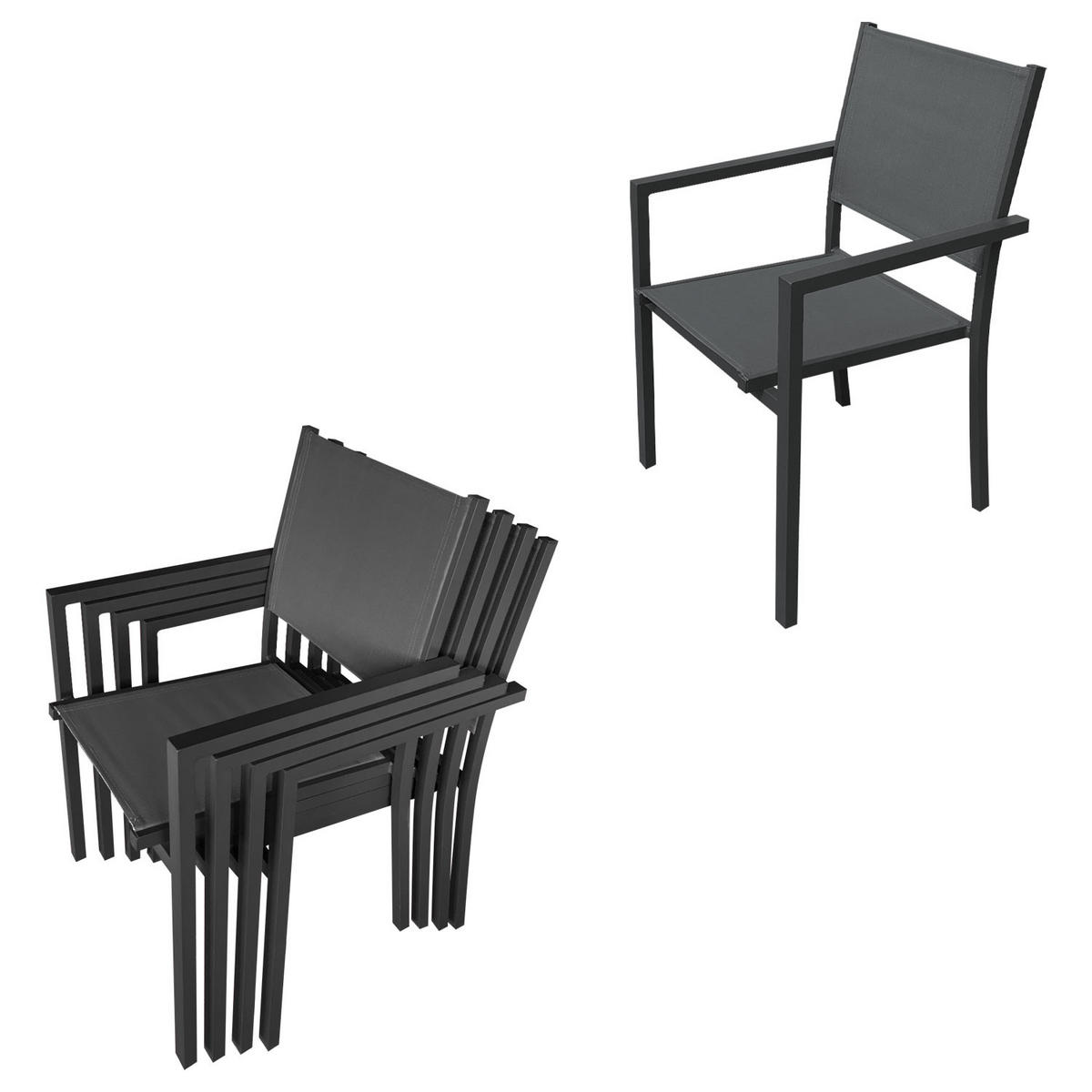 GARTENMÖBEL Lampedusa Grau und Anthrazit 8 Plätze - Grau, Metall - Happy Garden