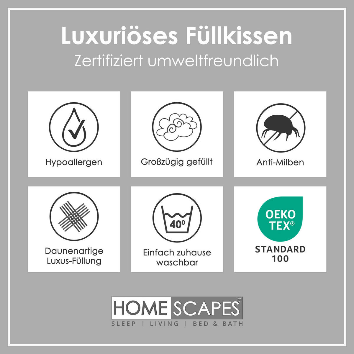 FÜLLKISSEN 50/50 cm – Super-Mikrofaser - Weiß, Textil (50/50cm) - Homescapes