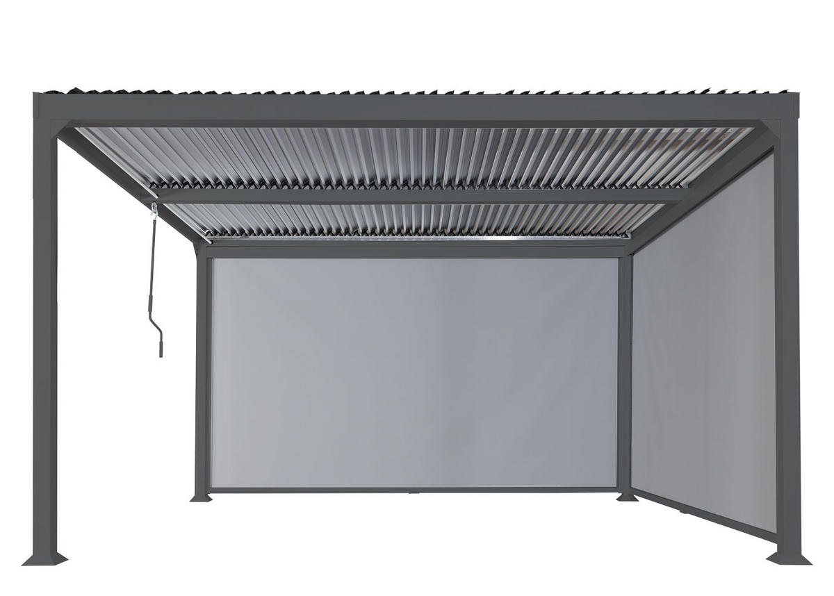 PERGOLA 2x Seitenwand für 3x3,7m 224x370x300cm Anthrazit - Anthrazit, Metall (370/224/300cm) - BERLINLODGE