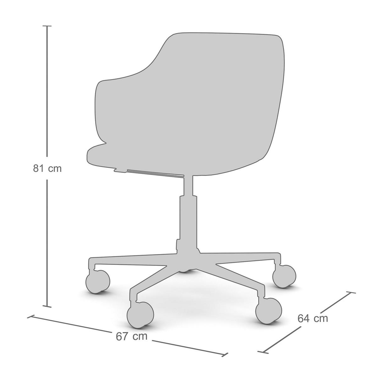 SCHALENSTUHL Consento Triest gepolstert mit Rollen / Grün - Grün, Textil/Metall (56/79/58cm) - ASSMANN