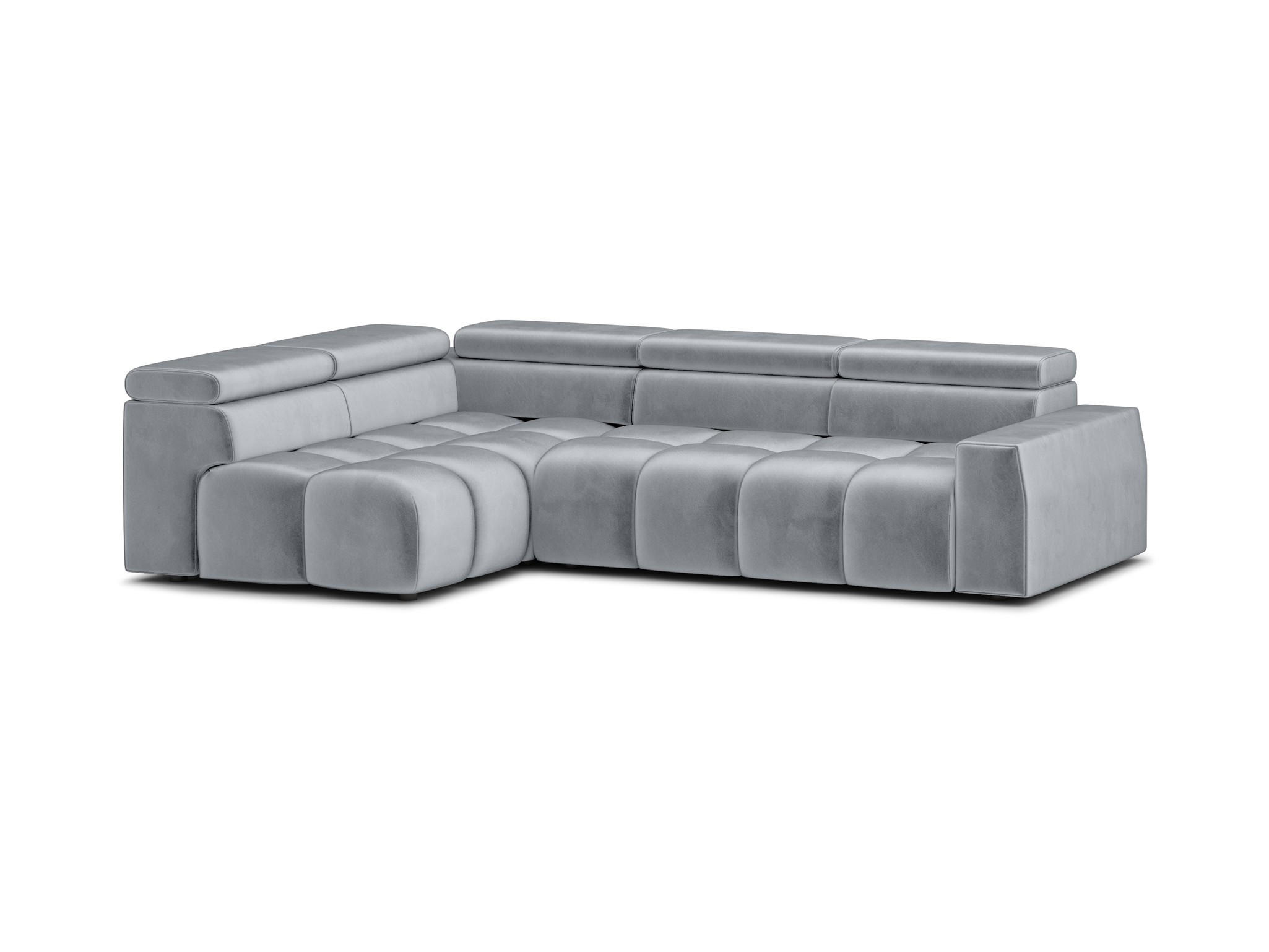 ECKSOFA Darcy - Hellgrau, Holzwerkstoff/Textil (305/210cm) - Fun Möbel