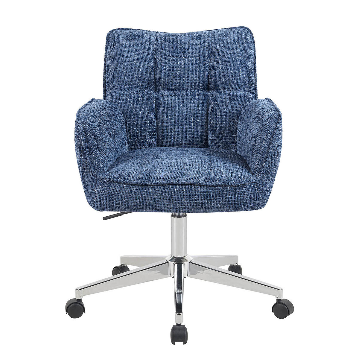 BÜROSTUHL Mika-Tabea - Chromfarben/Blau, Textil/Metall (59/81/66cm) - DUBI Möbel