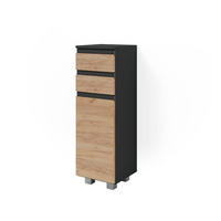 MIDISCHRANK J-Shape Grau 30 x 95 cm - Honigeiche/Eichefarben, Holzwerkstoff (30/95/30cm) - Vicco