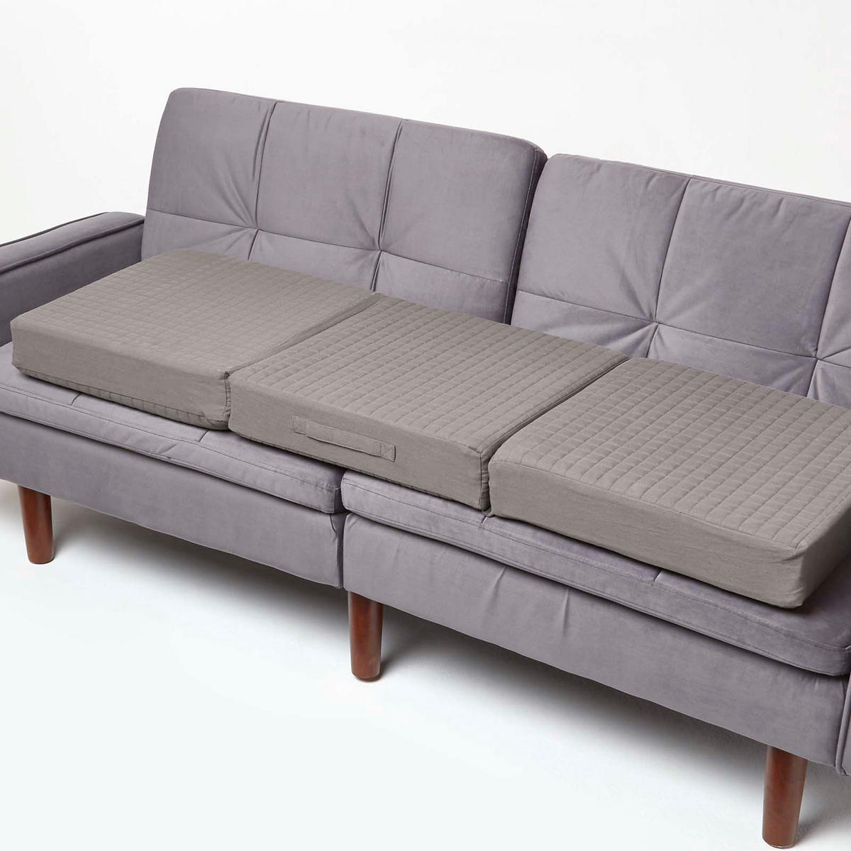 SITZKISSEN-BEZUG für Sofa-Auflage 150/50/10 cm, Baumwolle - Grau, Textil (150/50/10cm) - Homescapes