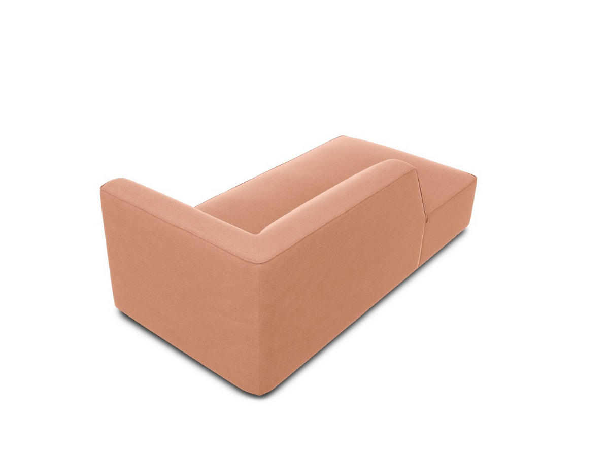 CHAISELONGUE links Ruby aus Samt rosa - Pink, Textil (93/69/180cm) - Micadoni