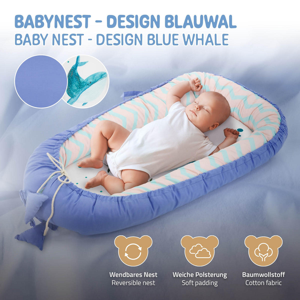 BABYNEST - Dunkelblau, Textil (50/90cm) - Joyz