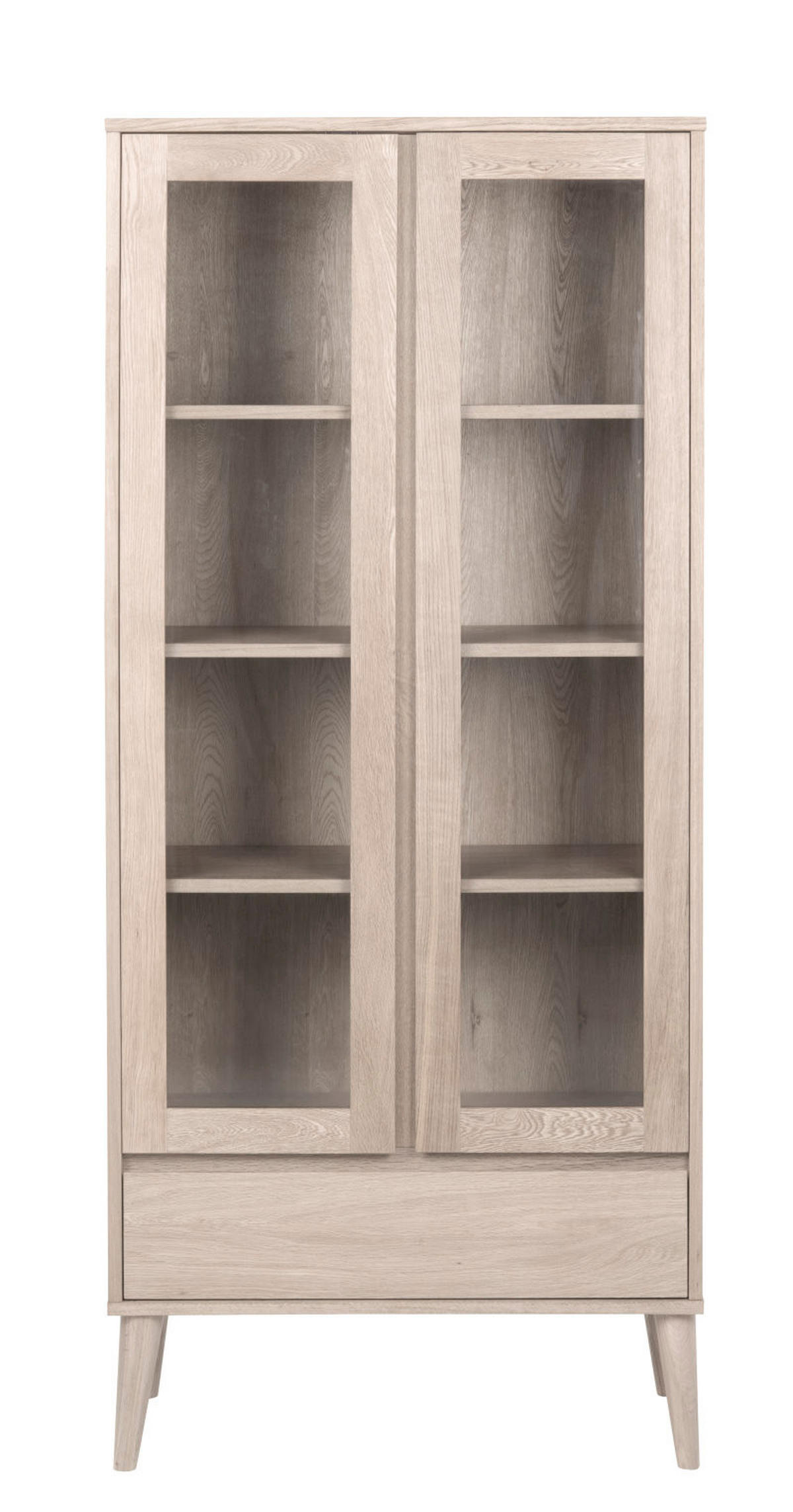 VITRINENSCHRANK, Naila, Weiß, Holz, 80 x 37 x 178 cm - Weiß, Holz (80/178/37cm) - ebuy24