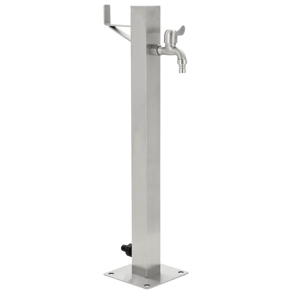 vidaXL Garten-Wassersäule Silber 5x65x5 cm
