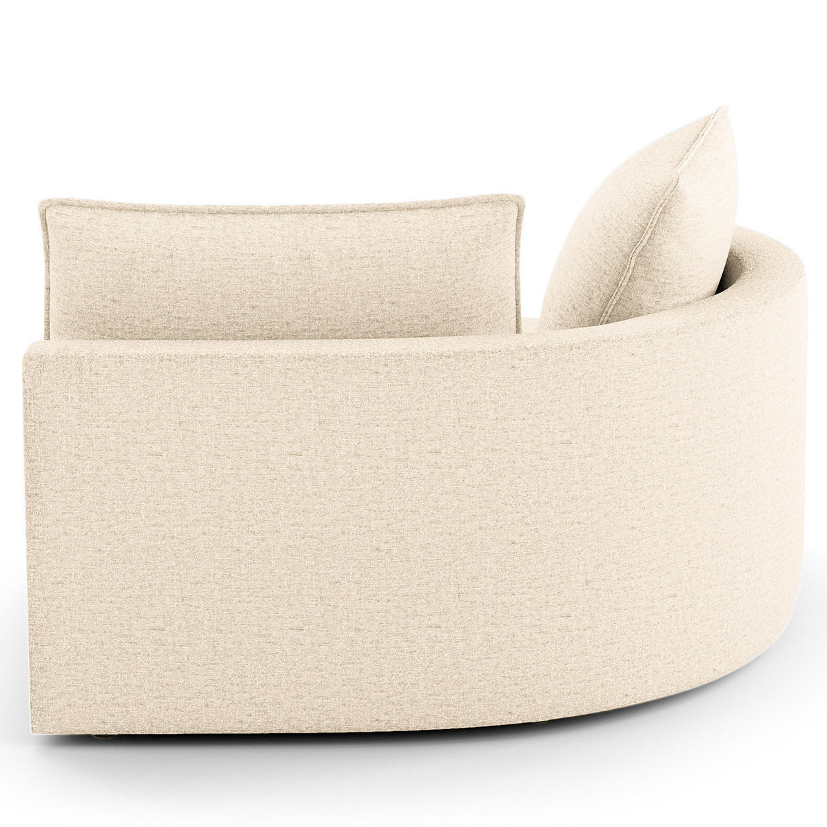 OTTOMANE - modular - Champagner/Schwarz, Kunststoff/Textil (126/82/154cm) - home24