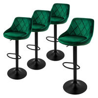 BARHOCKER Samt grün 4er Set - Grün, Metall (47/106/37cm) - ML-DESIGN