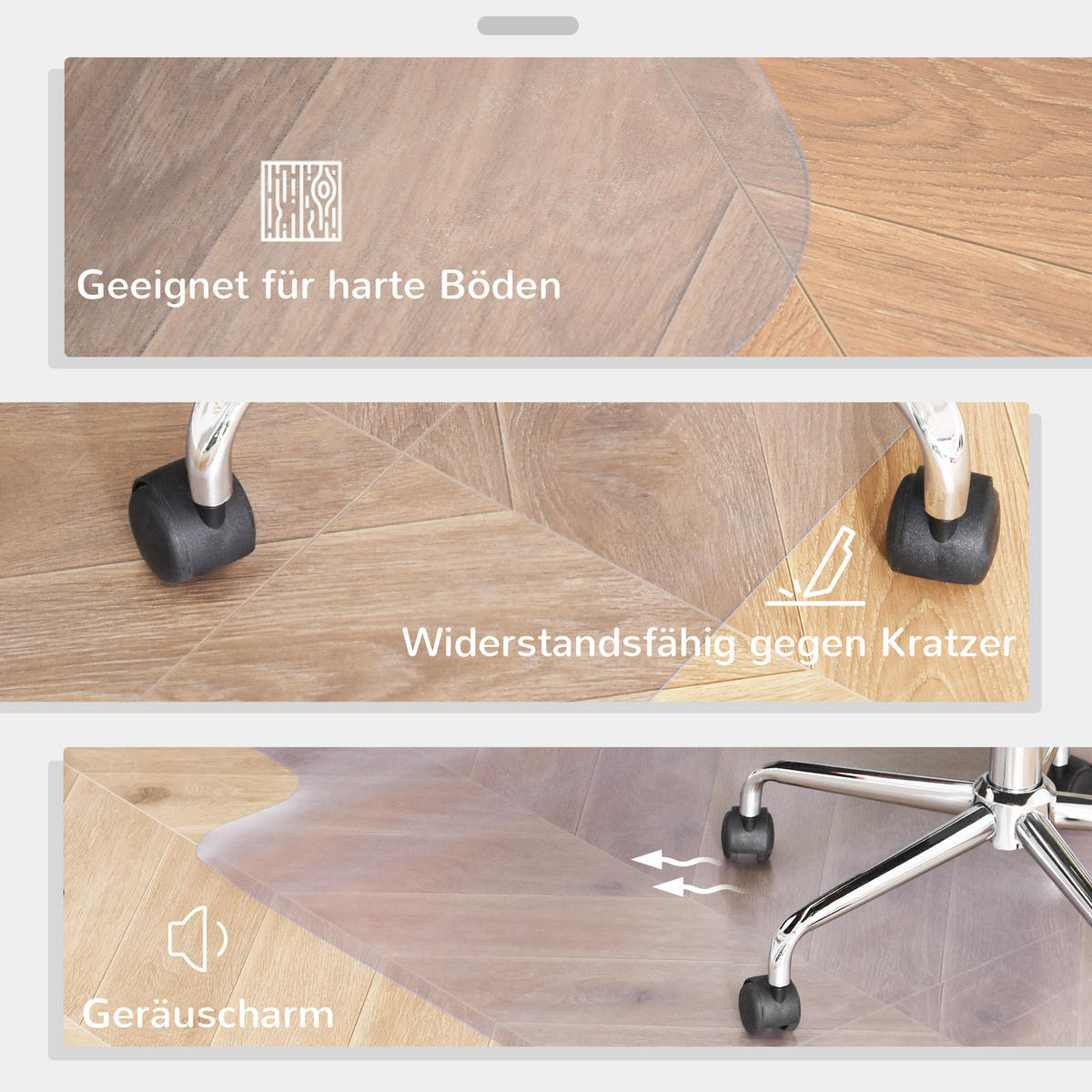 BODENSCHUTZMATTE 90 x 120 cm Bürostuhl Unterlage in Transparent, Kratzfest - Transparent, Kunststoff (120/1.5/90cm) - HOMCOM