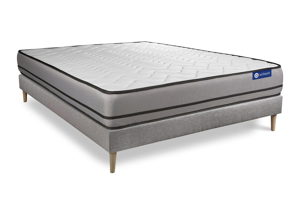 BETT Actiflex night Taschenfederkern 180 x 220 cm h4 - Kit Bettgestell Grau - Beige/Grau, Karton/Holz (180/220cm) - ACTISOM