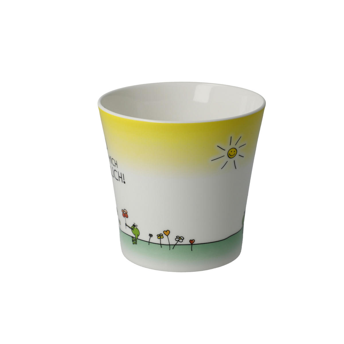TEETASSE Der kleine Yogi Glücklich, Fine Bone China, Bunt, 350 ml - Multicolor, Keramik (0.35L) - Goebel