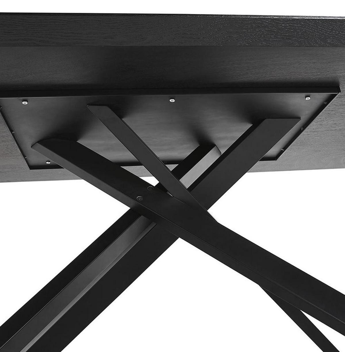 ESSTISCH Massivholz Metall X-Gestell Verschiedene Varianten NERIXO, Schwarz 200x100x75,5 cm - Schwarz, Holz/Metall (100/200/76cm) - KADIMA DESIGN