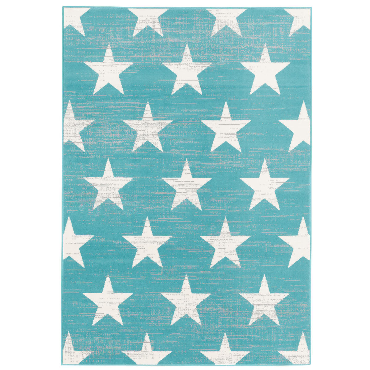 DESIGNER TEPPICH CANVAS STERNE - Türkis, Textil (140/200cm) - Pergamon