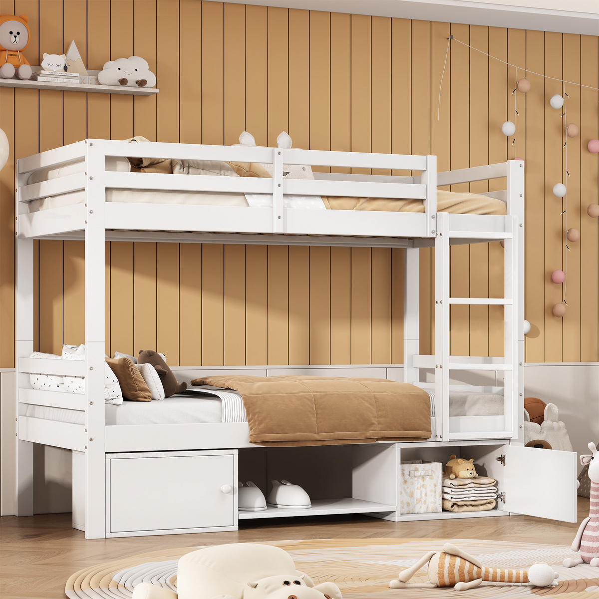 ETAGENBETT für Kinder Weiß - Weiß, Holz (90/200cm) - ComfortXL