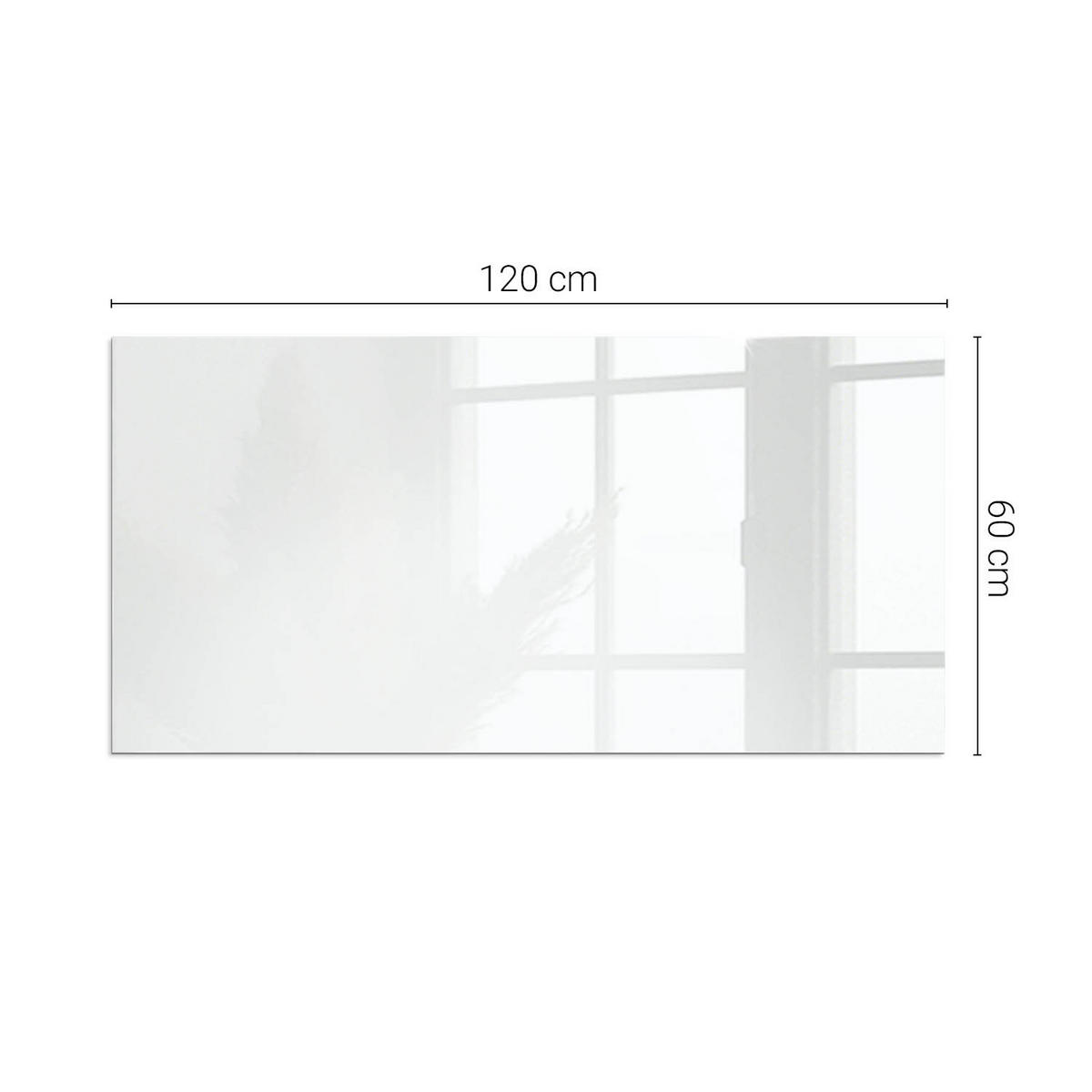 GLASPLATTE für Kamin 120x60 cm Grau - Grau, Glas (120/60/0.4cm) - ArtPrintCave