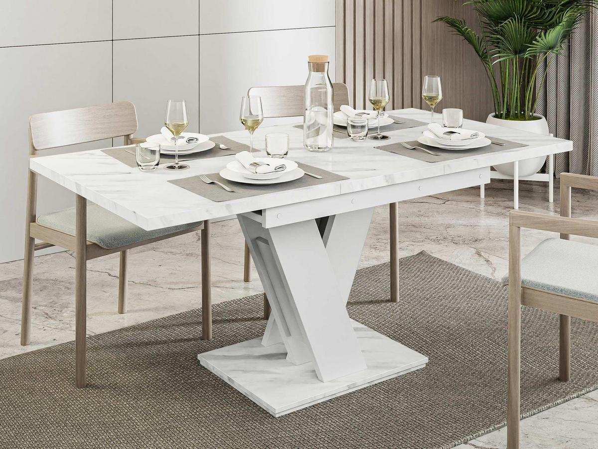 ESSTISCH Masiv - Weiß, Holzwerkstoff (80/120/76cm) - MIRJAN24