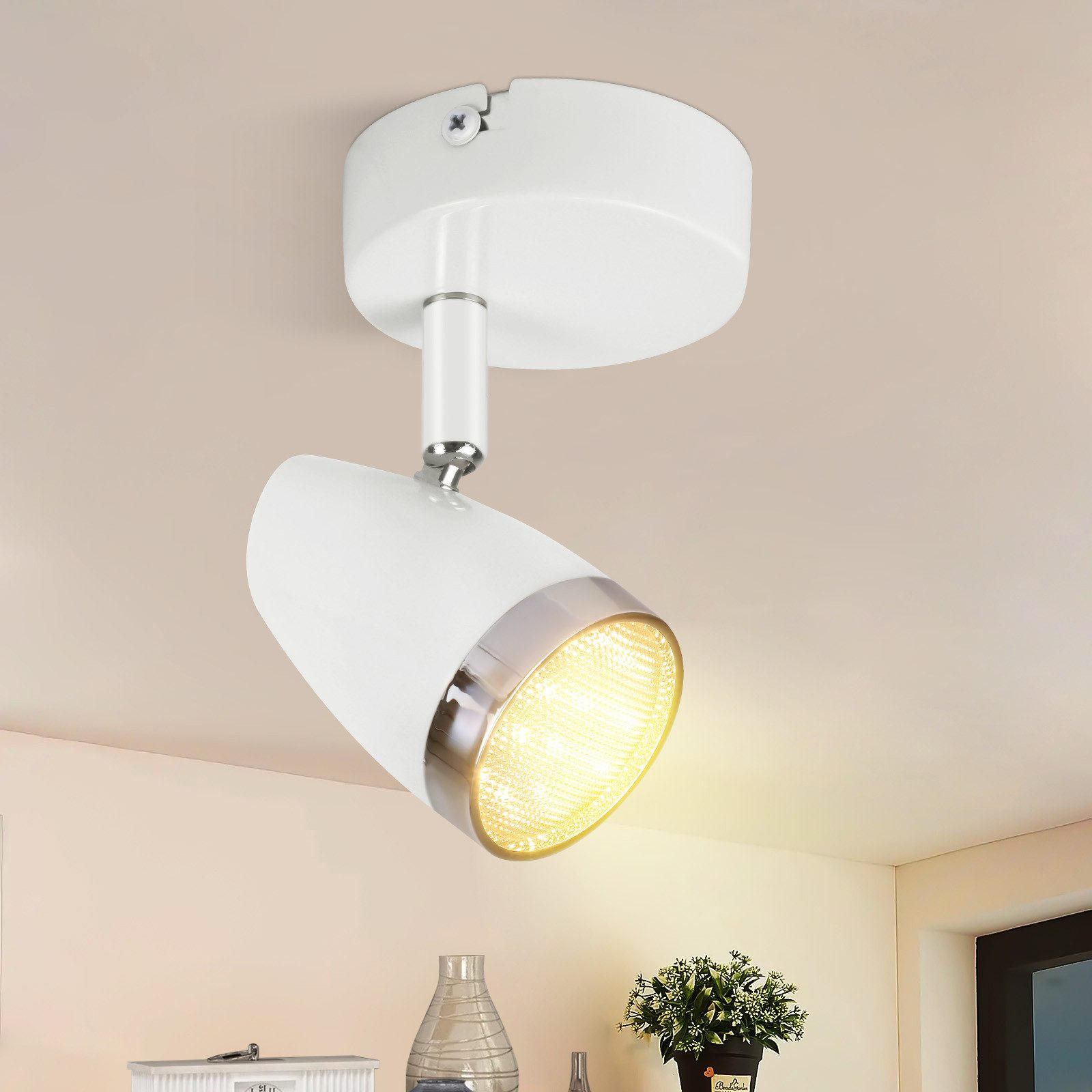 LED-DECKENLEUCHTE Lethbridge 8/13.5/5.6cm - Weiß, Metall (8/13.5/5.6cm) - Nettlife