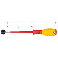 ELEKTRIKER-SCHRAUBENDREHER 810VDE-30 - Schlitz Profil - Schlüsselweite: 0,5 x - Multicolor, Kunststoff (180/23/23cm) - Hazet